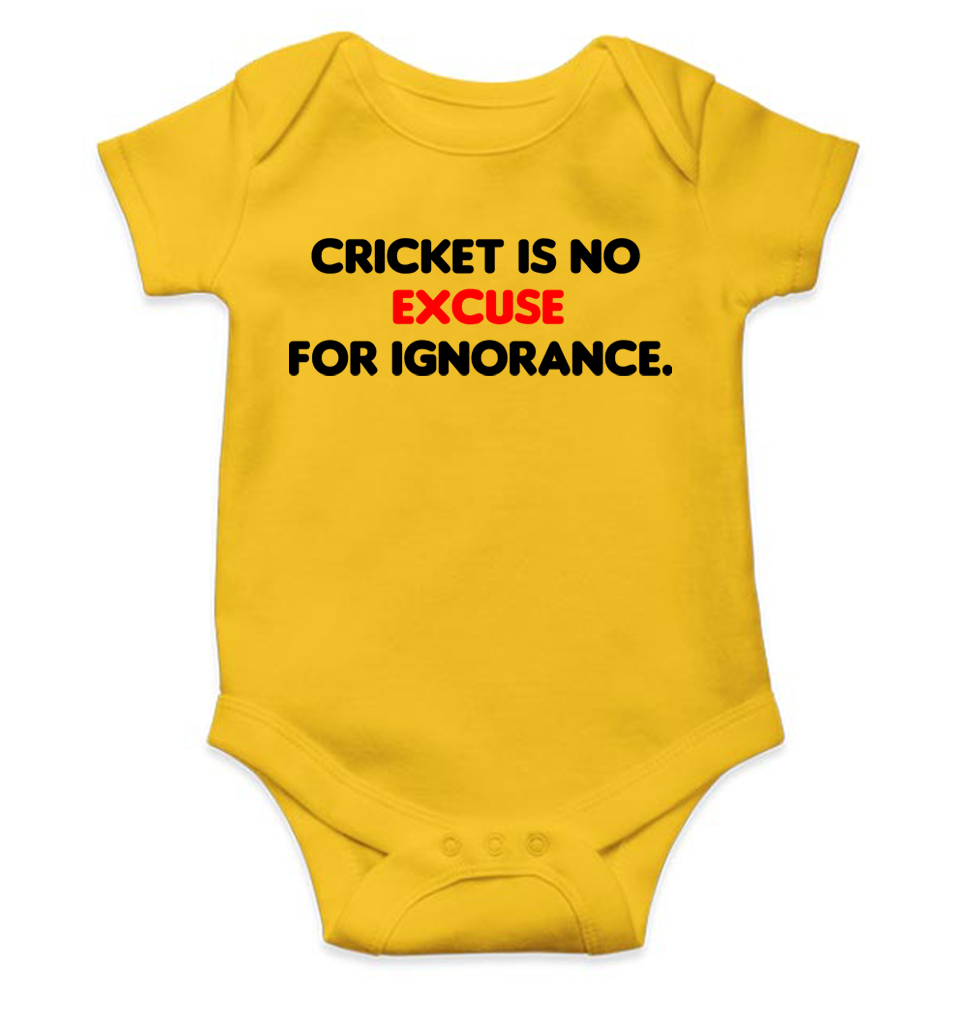 Cricket is no excuse for ignorance World Cup Cricket Rompers for Baby Boy- FunkyTeesClub