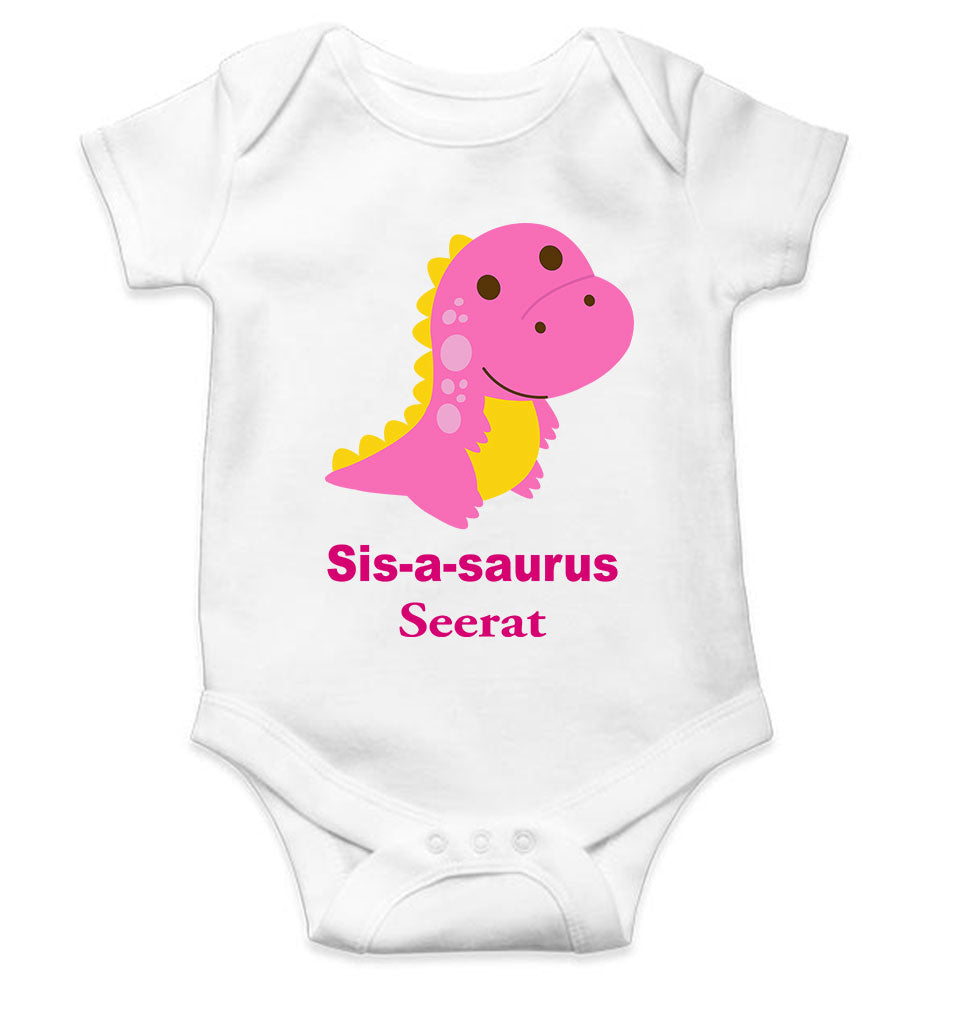 Custom Name Sis A Sauras Rakhi Rompers for Baby Girl- FunkyTeesClub