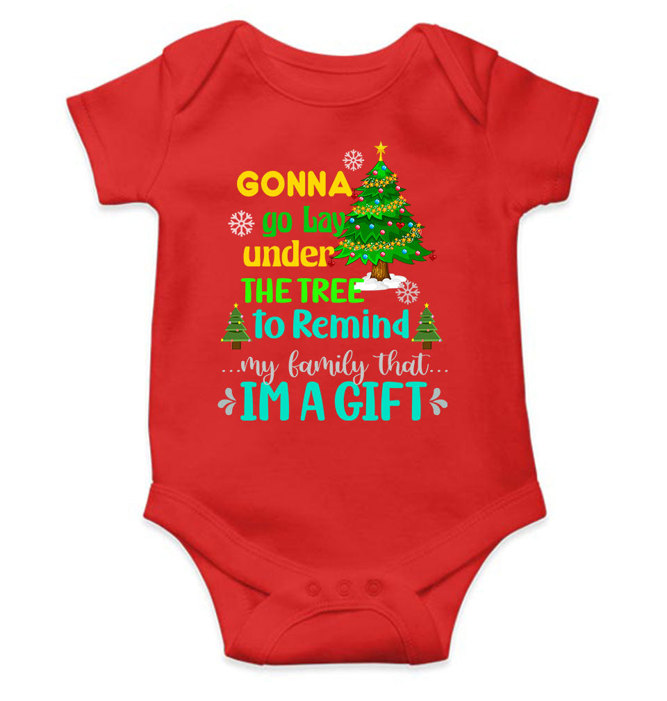 Gift Under Christmas Tree Rompers for Baby Girl- FunkyTeesClub