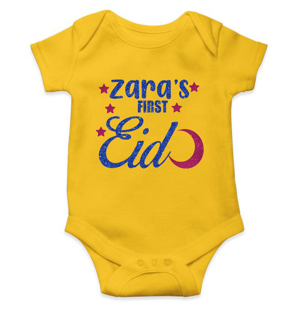 1st Eid Custom Name Rompers for Baby Girl- FunkyTeesClub