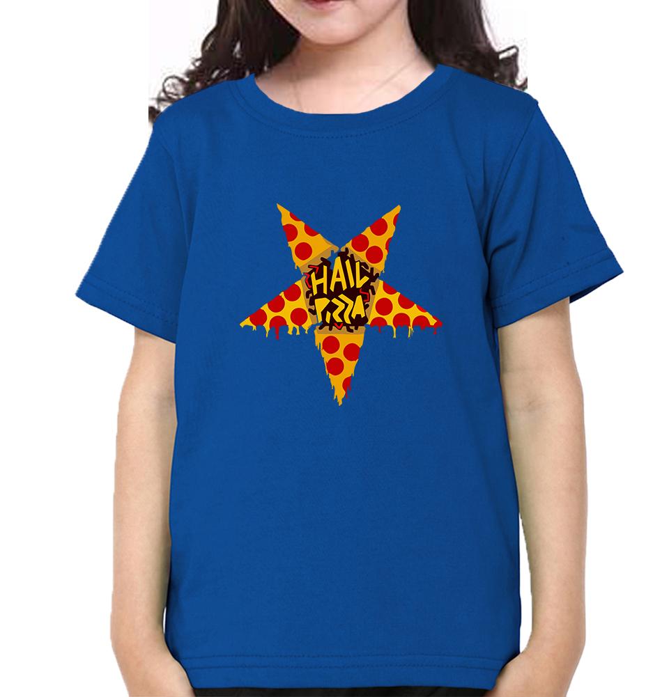 Hail Pizza Half Sleeves T-Shirt For Girls -FunkyTeesClub