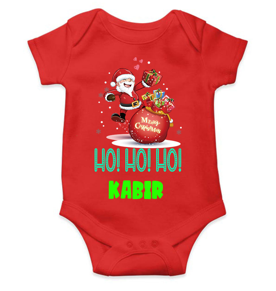 Customized Name Ho! Ho! Ho! Christmas Rompers for Baby Boy- FunkyTeesClub