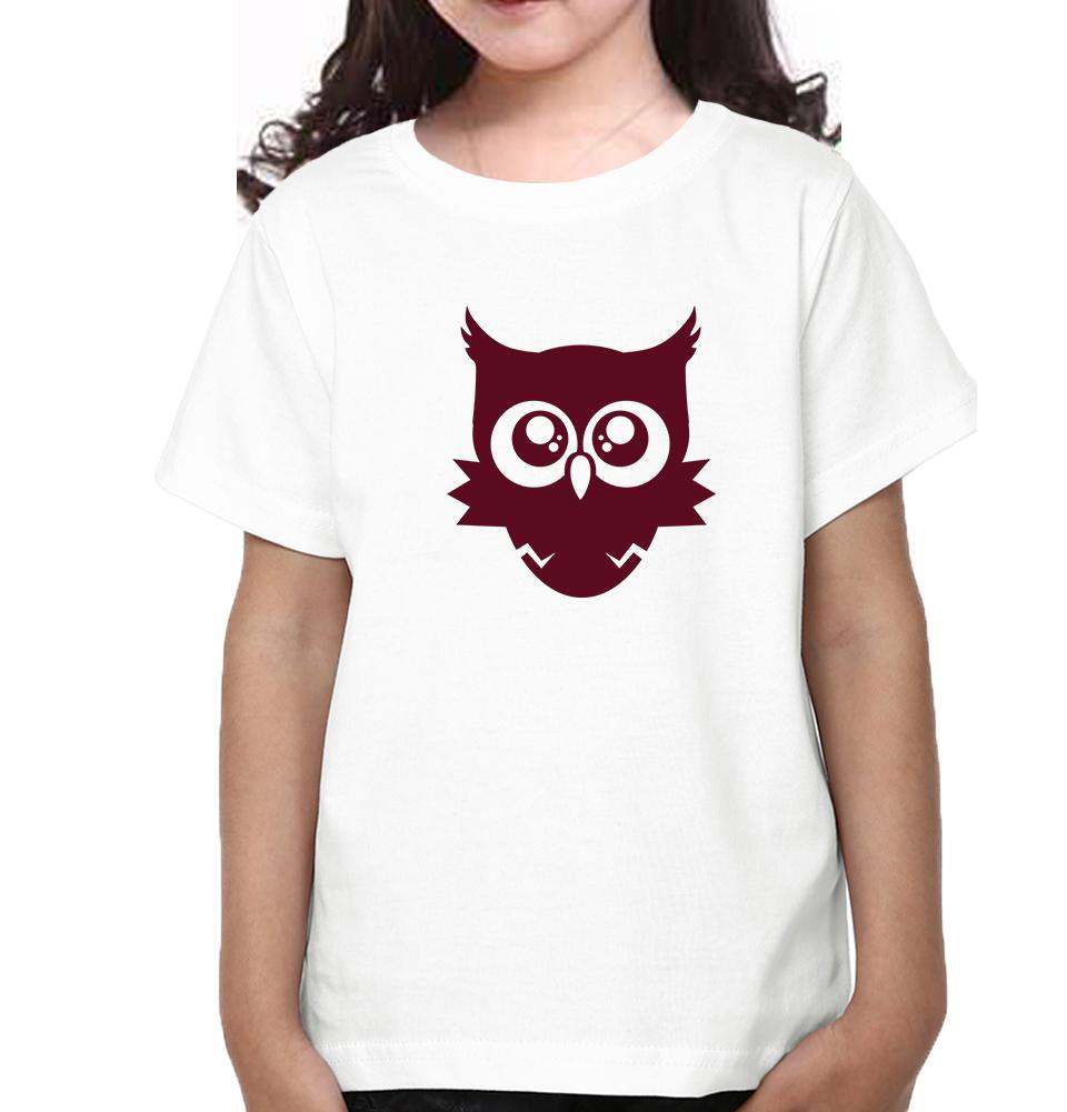Cute Baby Owl Half Sleeves T-Shirt For Girls -FunkyTeesClub