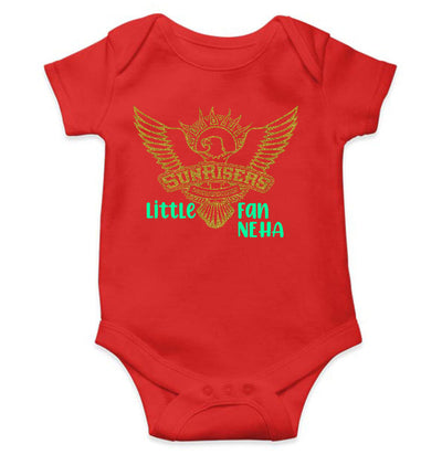 Custom Name IPL SRH Sunrisers Little Fan Rompers for Baby Girl- FunkyTeesClub