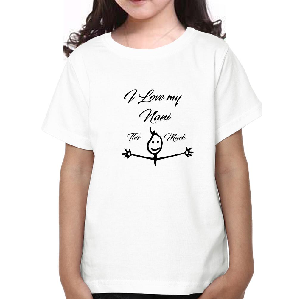 I Love my Nani Half Sleeves T-Shirt For Girls -FunkyTeesClub