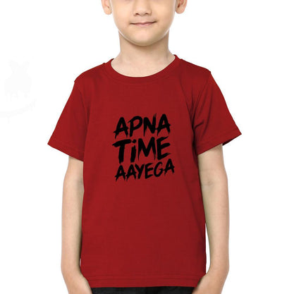 Apna Time Aayega Half Sleeves T-Shirt for Boy-FunkyTeesClub