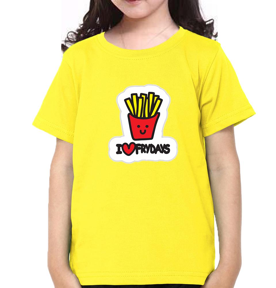 I Love Fridays Half Sleeves T-Shirt For Girls -FunkyTeesClub