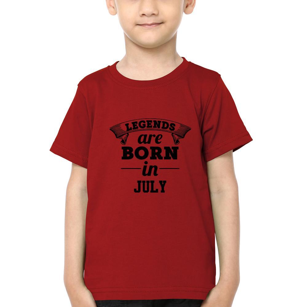 Legends are Born in July Half Sleeves T-Shirt for Boy-FunkyTeesClub