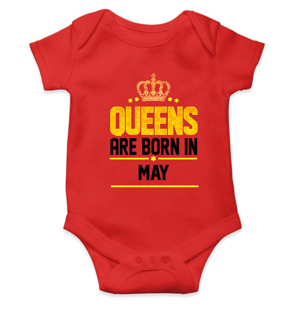 Queens Are Born In May Rompers for Baby Girl- FunkyTeesClub