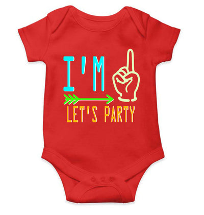 One Lets Party First Birthday Rompers for Baby Boy- FunkyTeesClub