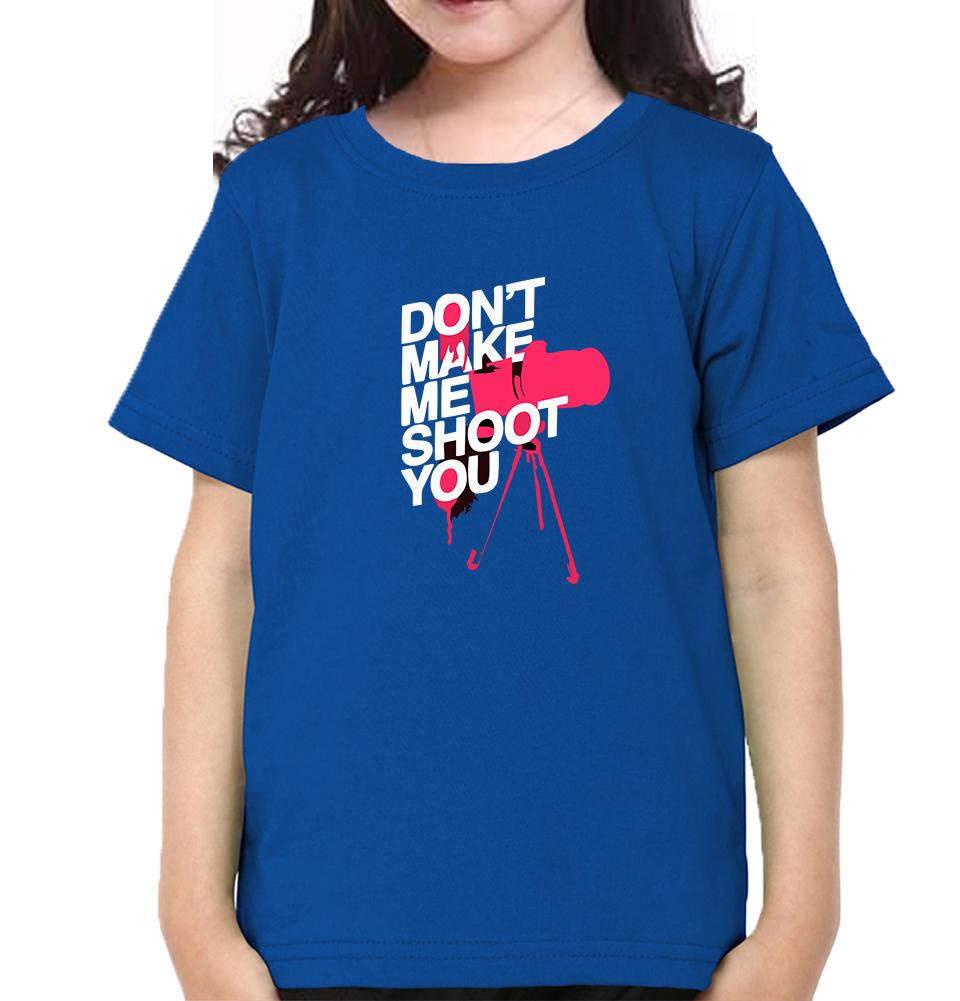 Don't Make Me Shoot U Half Sleeves T-Shirt For Girls -FunkyTeesClub