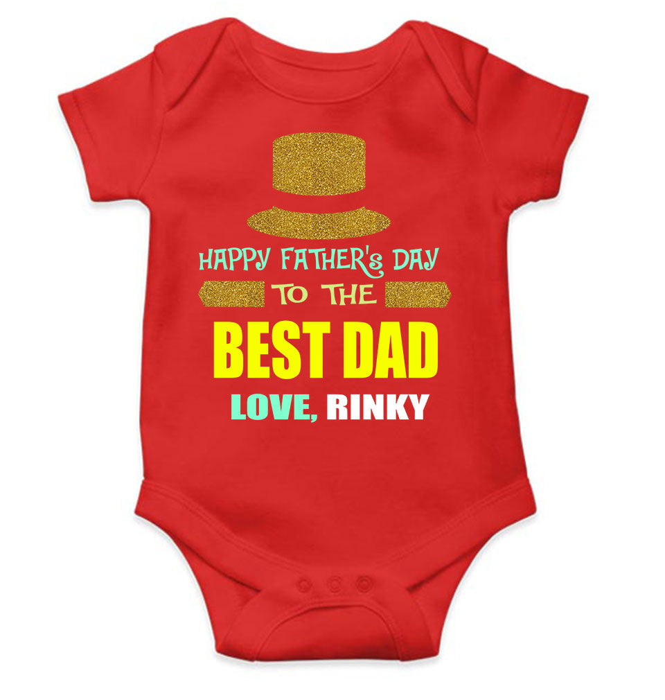 Custom Name Happy Fathers Day To The Best Dad Rompers for Baby Girl- FunkyTeesClub