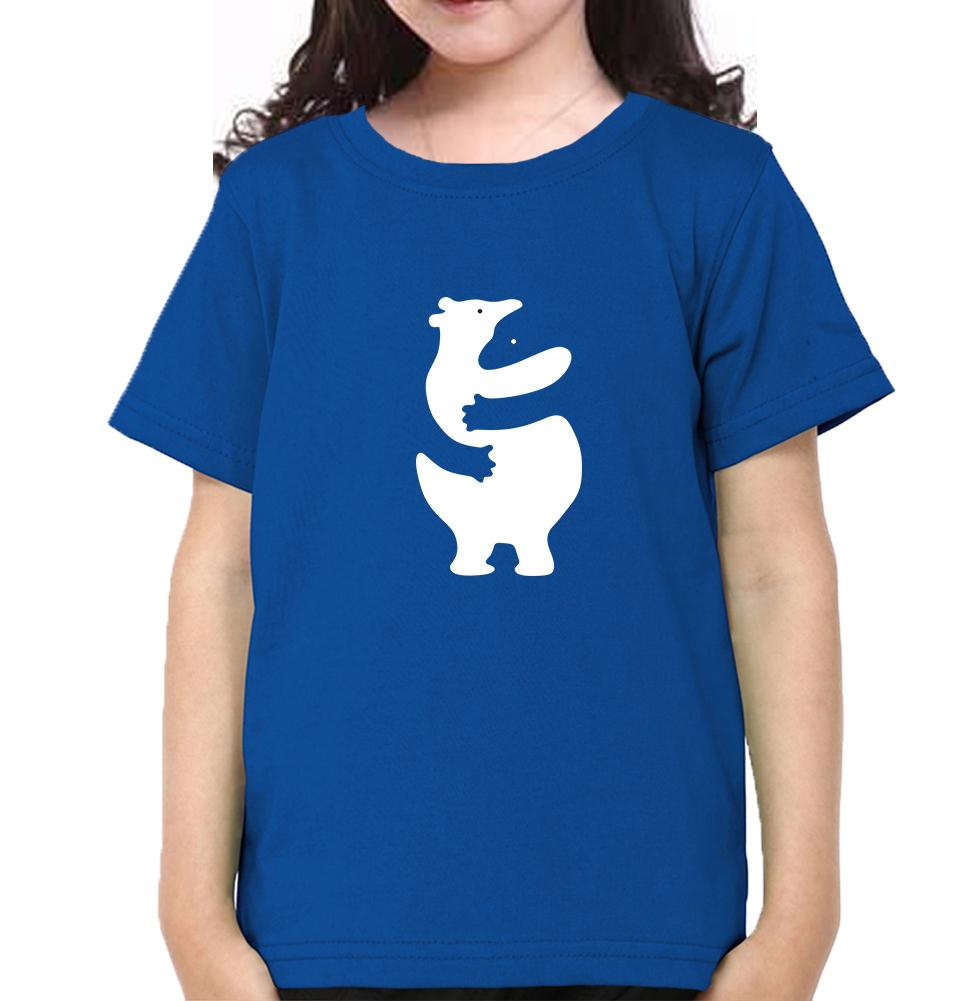Animal Hug Half Sleeves T-Shirt For Girls -FunkyTeesClub