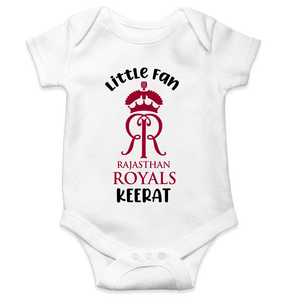 Custom Name IPL RR Rajasthan Royals Little Fan Rompers for Baby Girl- FunkyTeesClub