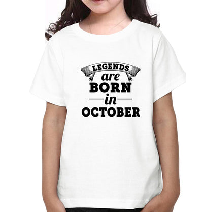 Legends are Born in October Half Sleeves T-Shirt For Girls -FunkyTeesClub