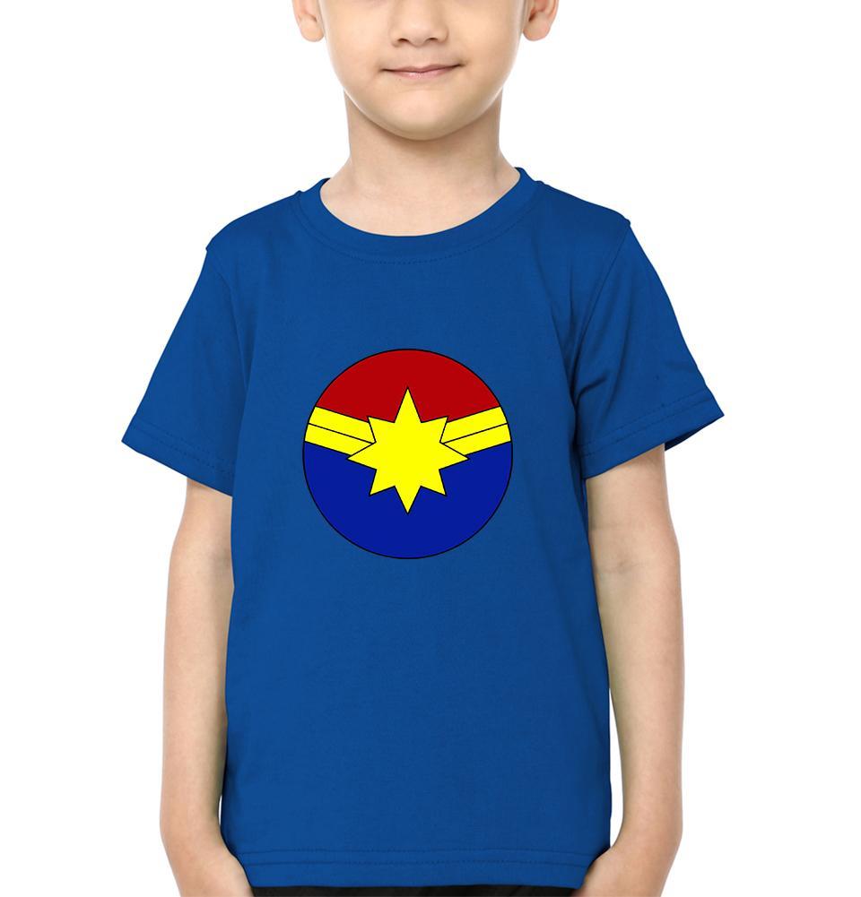 Captain Marvel Logo Half Sleeves T-Shirt for Boy-FunkyTeesClub