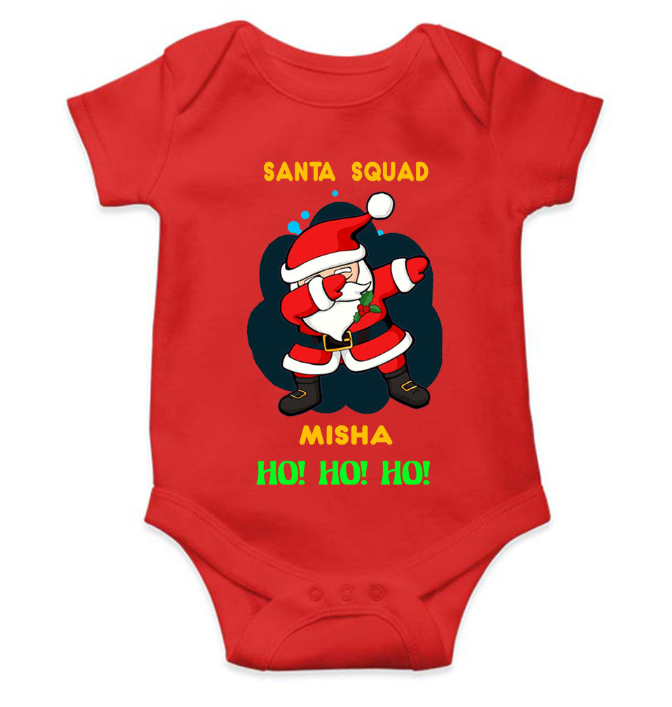 Customized Name Santa Squad Ho Ho Ho Christmas Rompers for Baby Girl- FunkyTeesClub