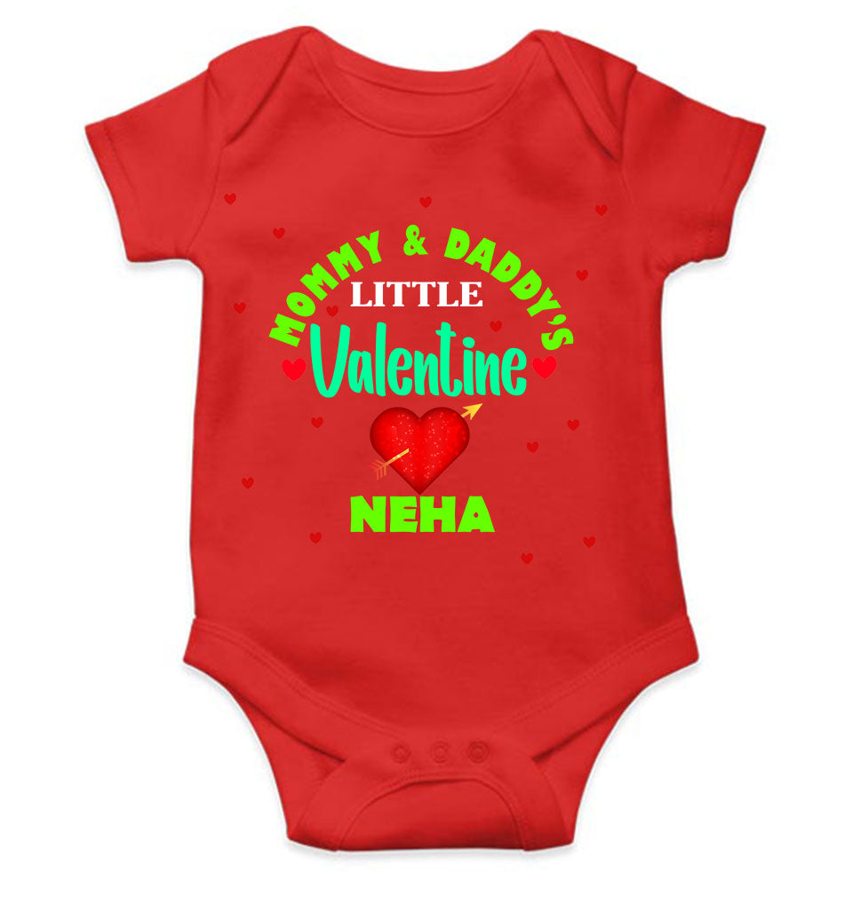 Custom Name Mommys And Daddys Little Valentine Rompers for Baby Girl- FunkyTeesClub