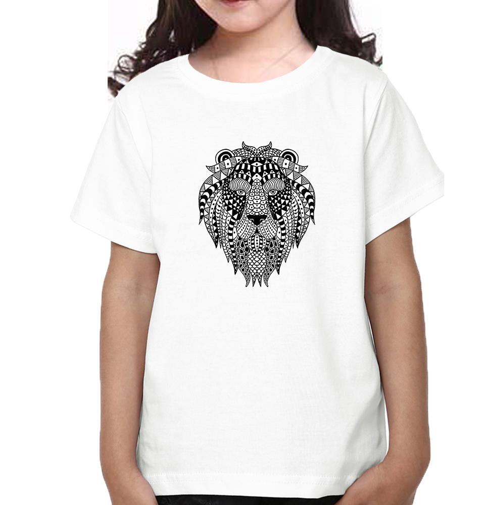 LION Half Sleeves T-Shirt For Girls -FunkyTeesClub