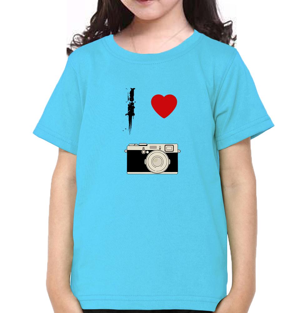 I love camera Half Sleeves T-Shirt For Girls -FunkyTeesClub