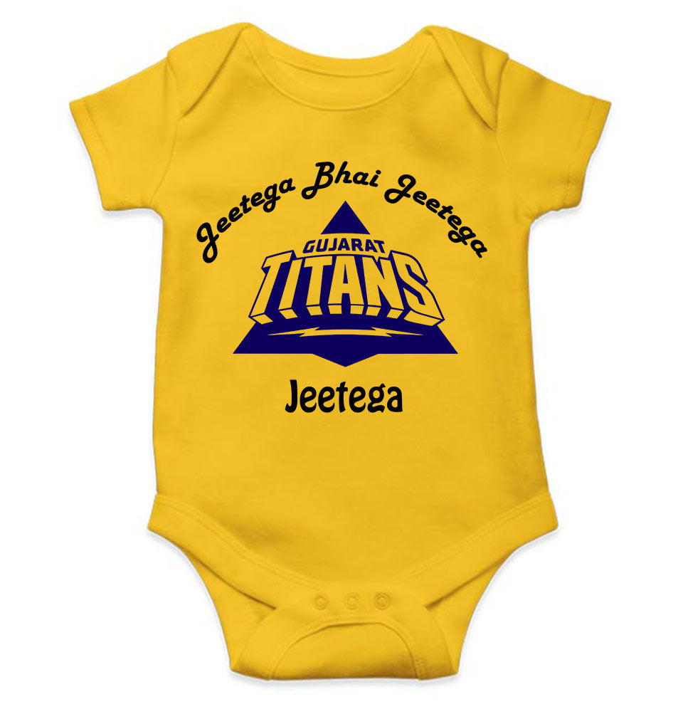 IPL Gujarat Titans Jeetega Bhai Jeetega GT Jeetega Rompers for Baby Girl- FunkyTeesClub