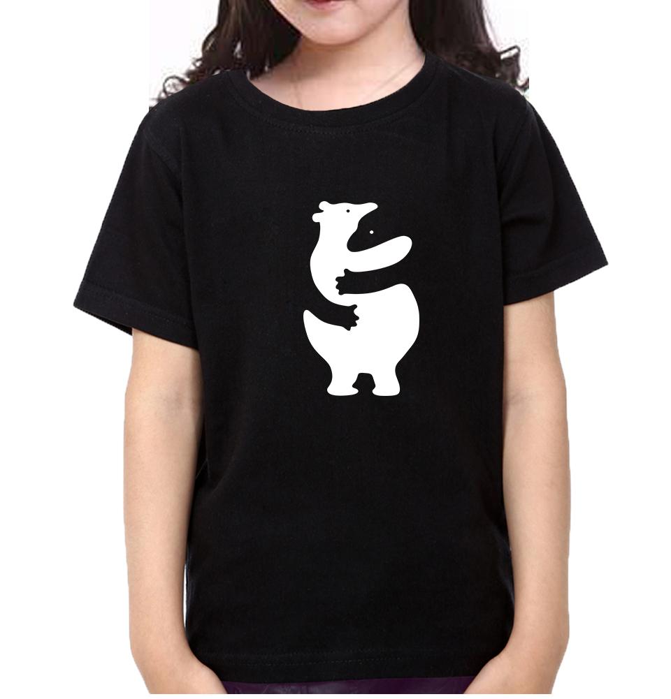 Animal Hug Half Sleeves T-Shirt For Girls -FunkyTeesClub
