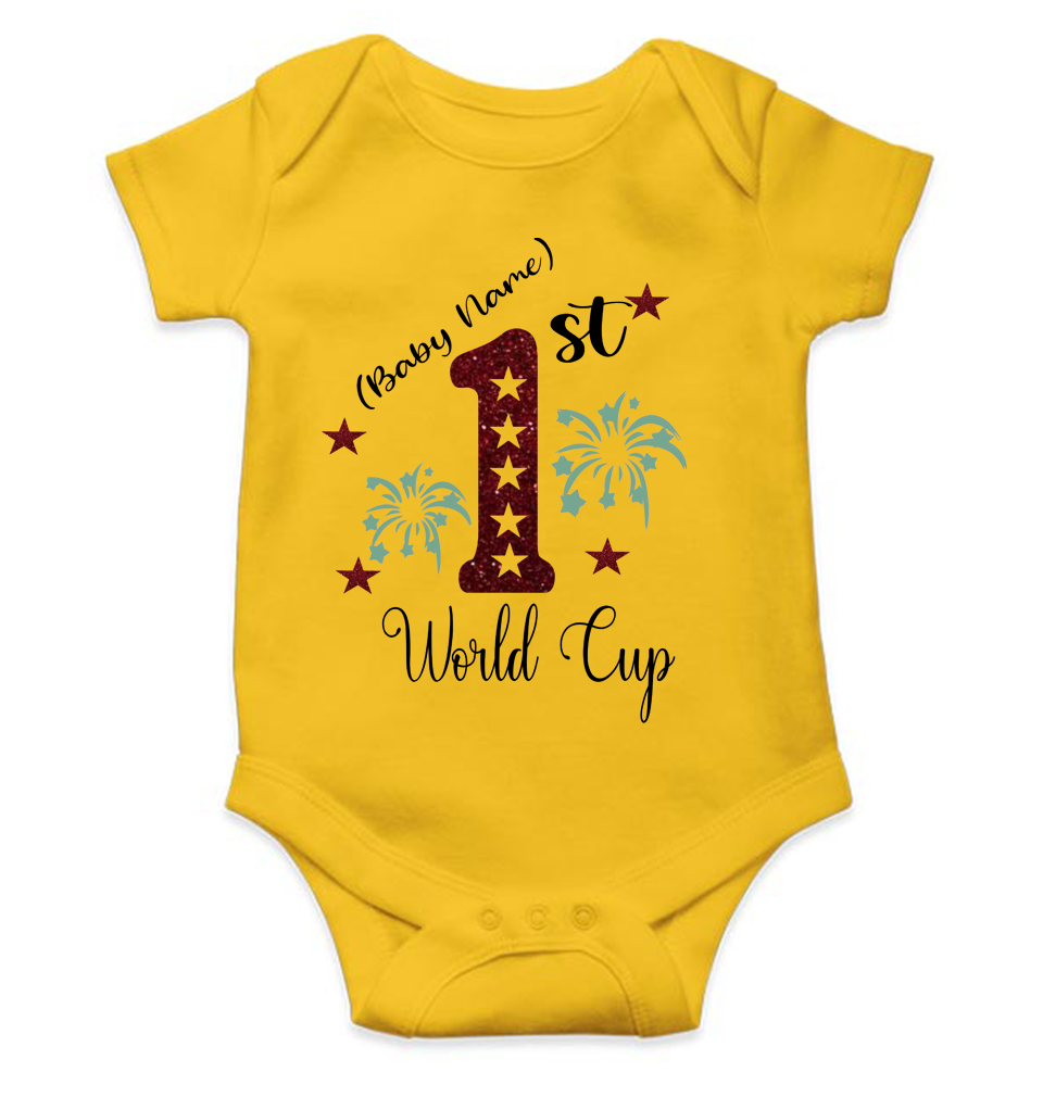 1st World Cup Custom Name Rompers for Baby Girl- FunkyTeesClub