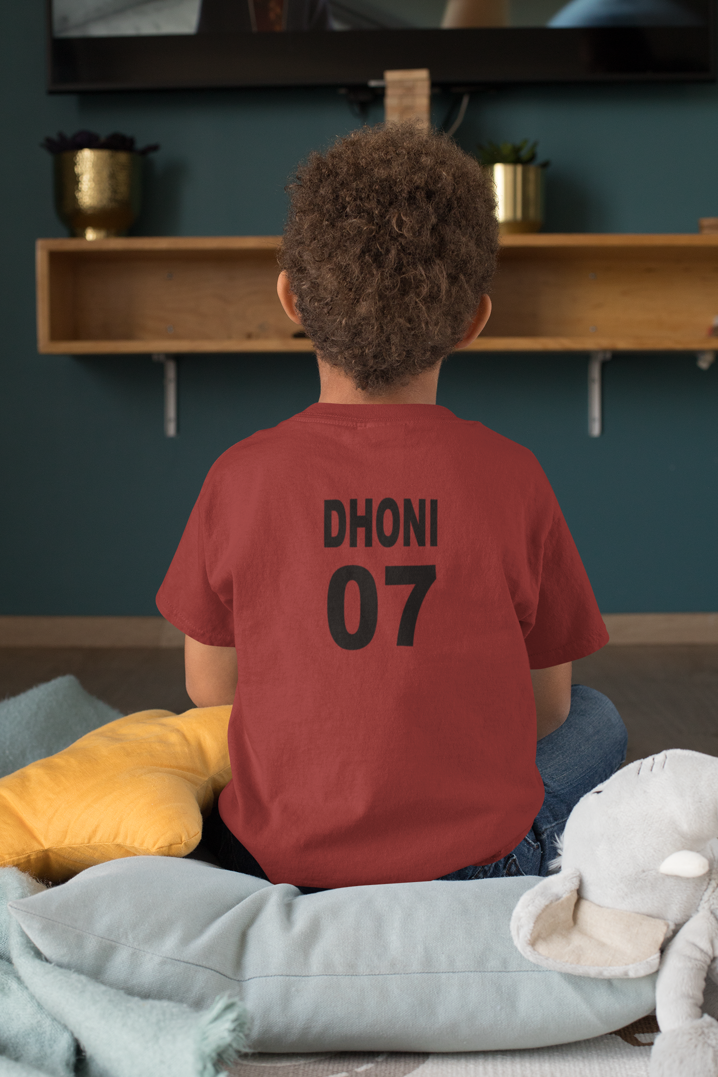 Dhoni 07 Half Sleeves T-Shirt for Boy-FunkyTeesClub