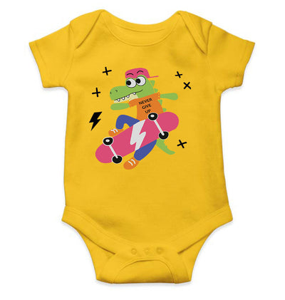 Skateboard Crocodile Cartoon Rompers for Baby Boy- FunkyTeesClub