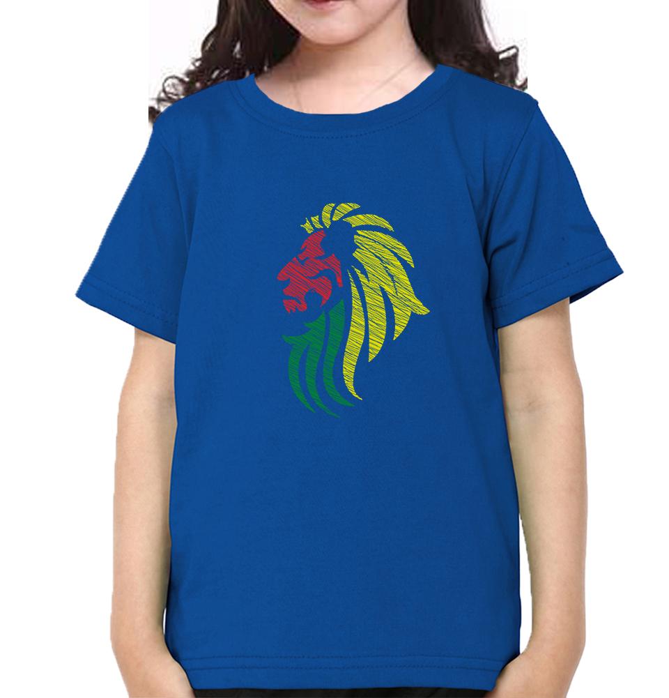 Lion Half Sleeves T-Shirt For Girls -FunkyTeesClub