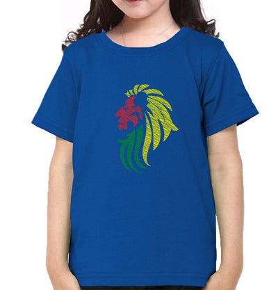 Lion Half Sleeves T-Shirt For Girls -FunkyTeesClub