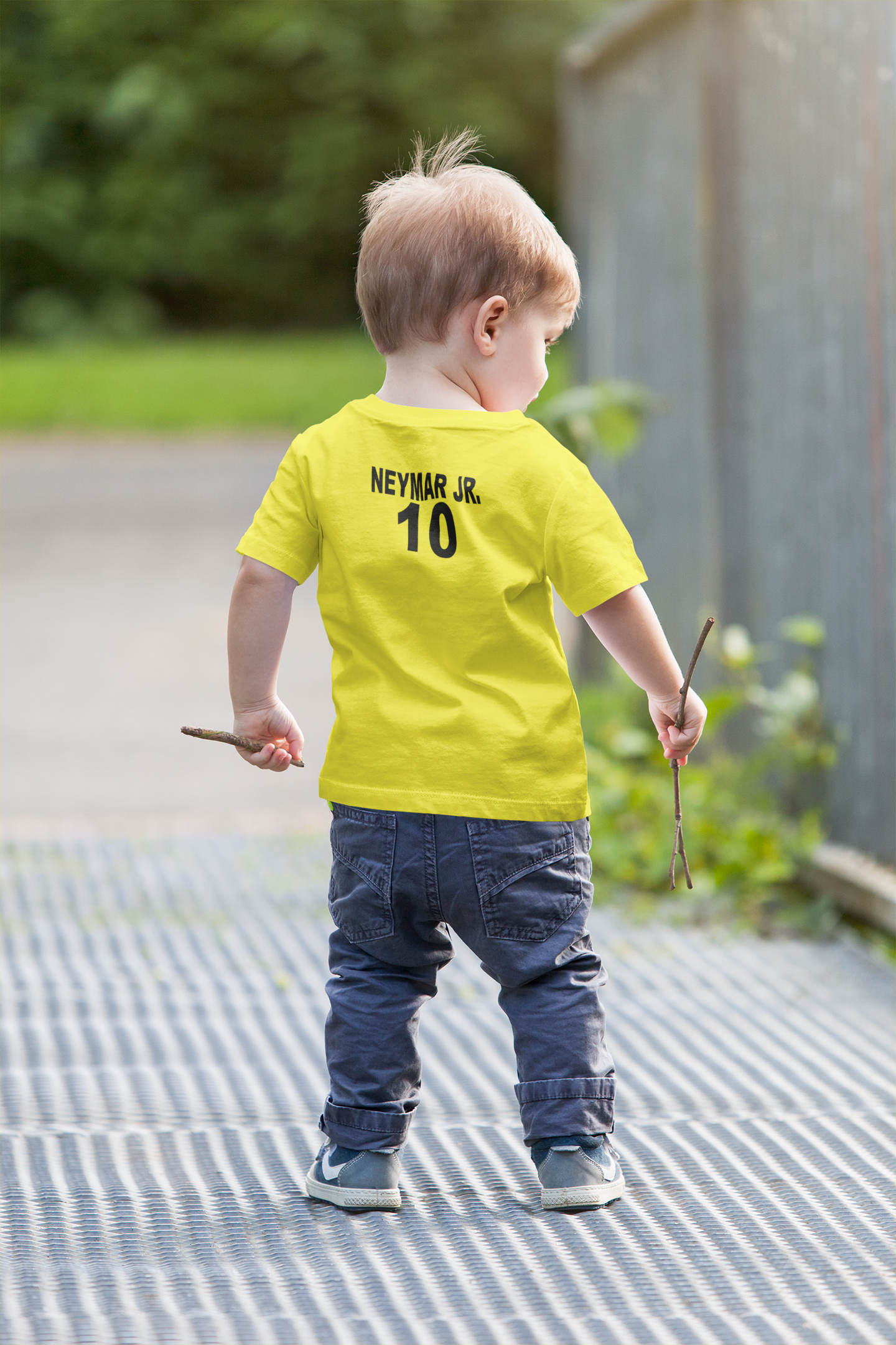 Neymar Jr 10 Half Sleeves T-Shirt for Boy-FunkyTeesClub