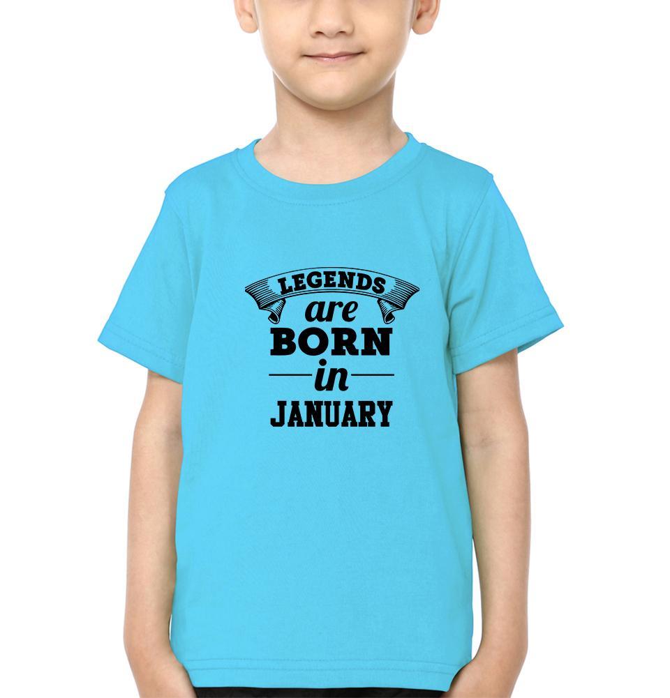Legends are Born in January Half Sleeves T-Shirt for Boy-FunkyTeesClub