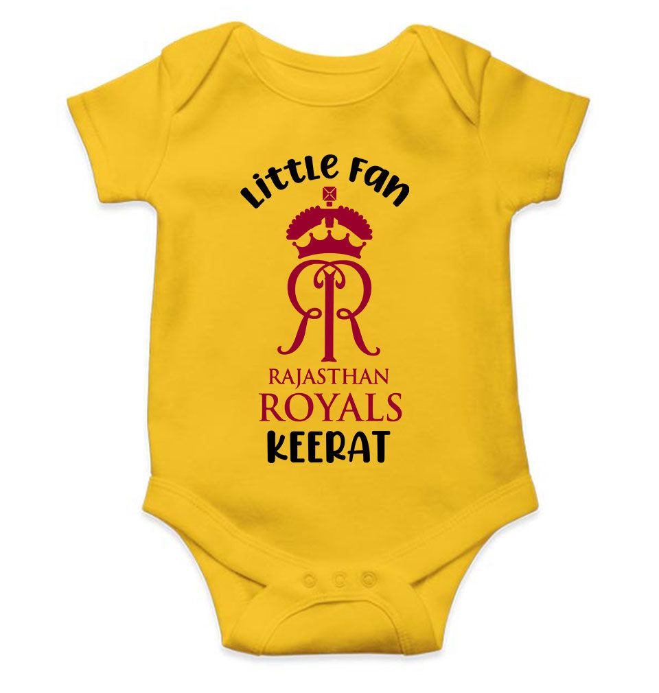 Custom Name IPL RR Rajasthan Royals Little Fan Rompers for Baby Girl- FunkyTeesClub