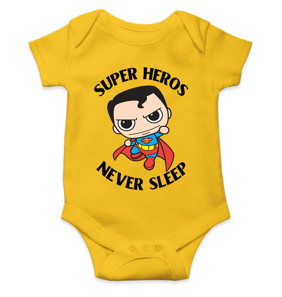 Super Heros Never Sleeps Rompers for Baby Girl- FunkyTeesClub
