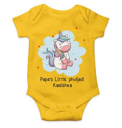 Custom Name Papas Little Phuljadi Diwali Rompers for Baby Girl- FunkyTeesClub
