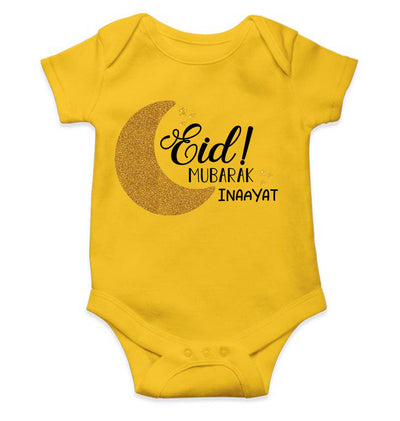 Custom Name Eid Mubaaarak Rompers for Baby Girl- FunkyTeesClub