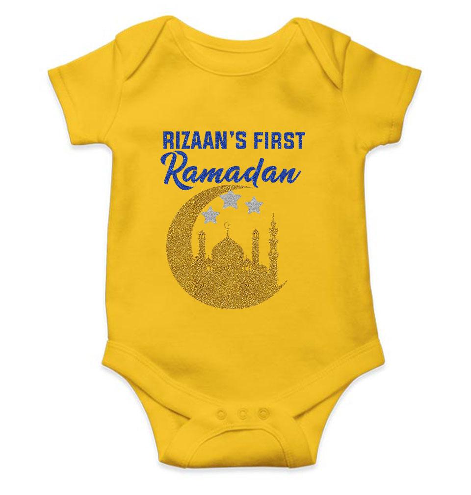 First Ramadan Custom Name Eid Rompers for Baby Boy- FunkyTeesClub