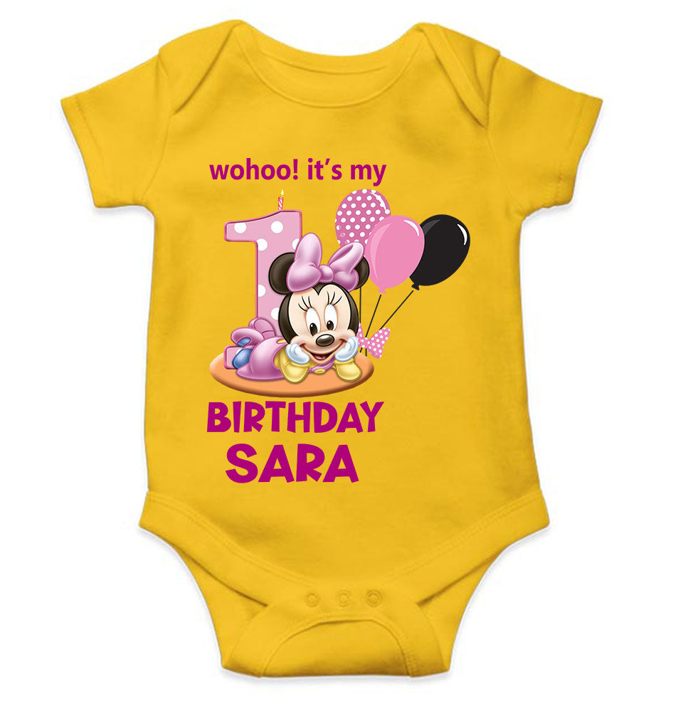 Custom Name Its My First Birthday Rompers for Baby Girl- FunkyTeesClub