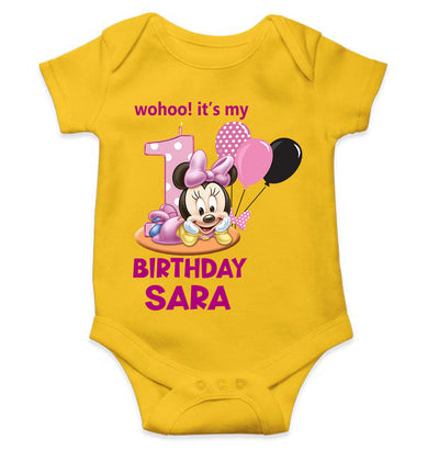 Custom Name Its My First Birthday Rompers for Baby Girl- FunkyTeesClub