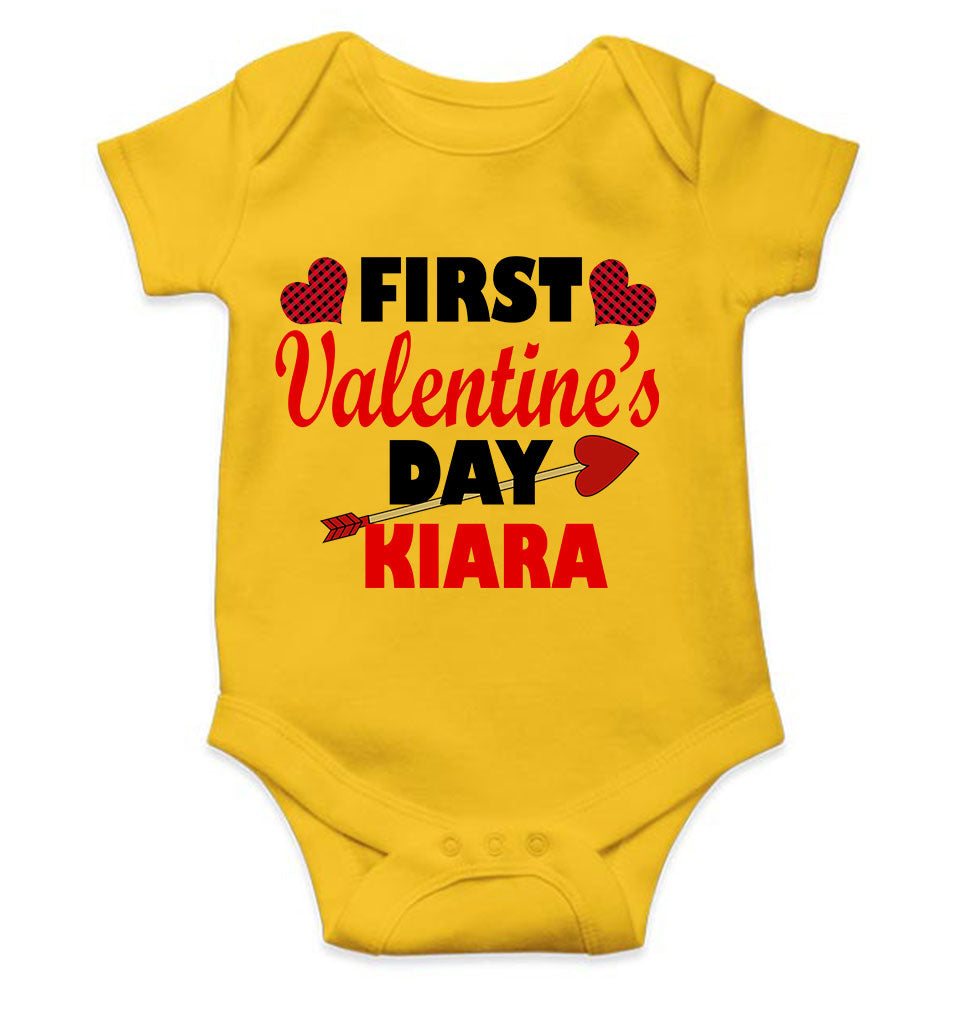 Custom Name First Valentine Rompers for Baby Girl- FunkyTeesClub