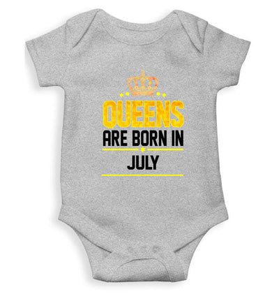 Queens Are Born In July Rompers for Baby Girl- FunkyTeesClub