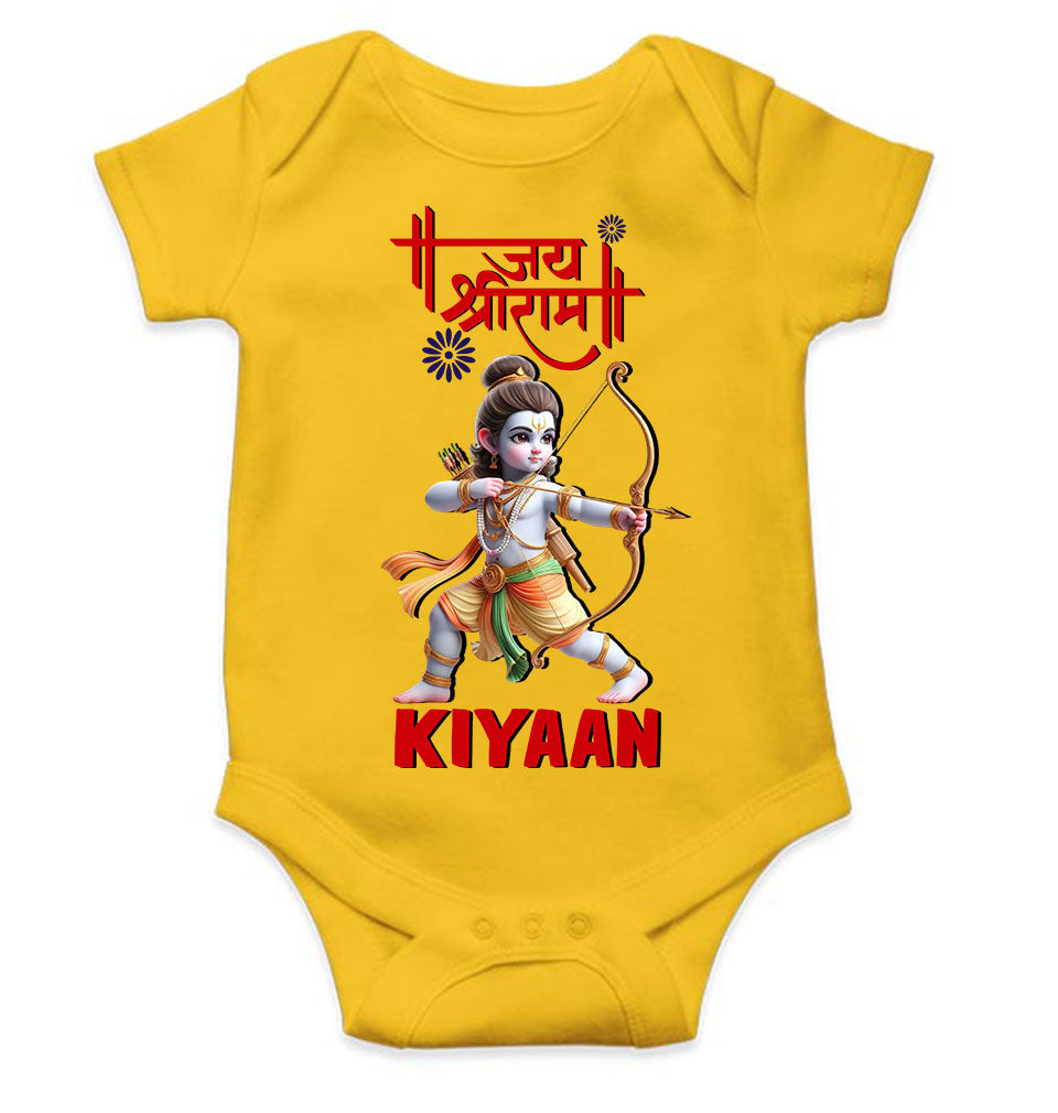 Custom Name Jai Shree Ram Rompers for Baby Boy- FunkyTeesClub
