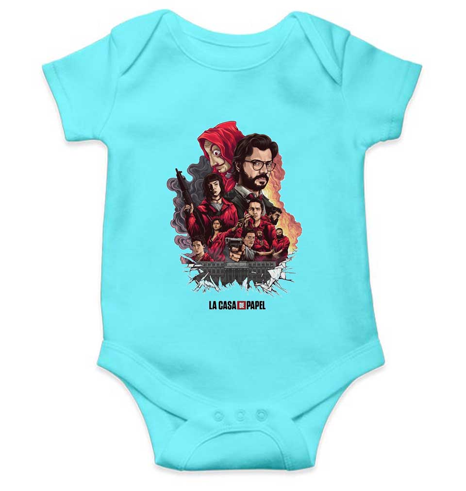 La Casa Da Papel Money Heist  Web Series Rompers for Baby Girl- FunkyTeesClub
