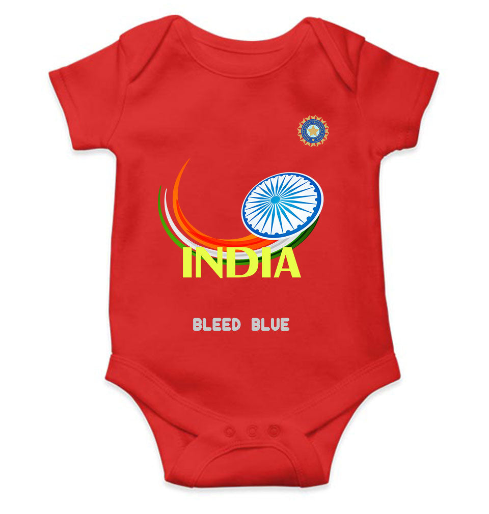 Bleed Blue Cricket Rompers for Baby Girl- FunkyTeesClub