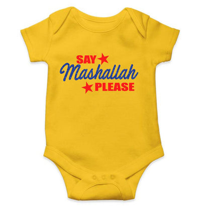 Say Mashallah Please Eid Rompers for Baby Girl- FunkyTeesClub