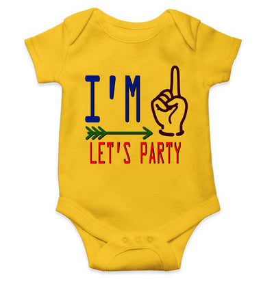 One Lets Party First Birthday Rompers for Baby Boy- FunkyTeesClub