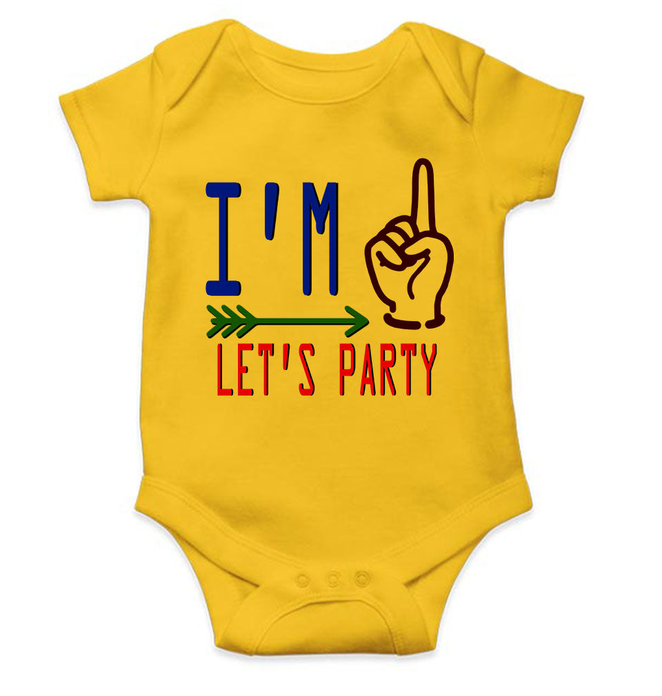 One Lets Party First Birthday Rompers for Baby Boy- FunkyTeesClub