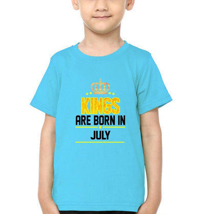 Kings Are Born In July Half Sleeves T-Shirt for Boy-FunkyTeesClub