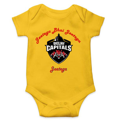 IPL Delhi Capitals Jeetega Bhai Jeetega DC Jeetega Rompers for Baby Girl- FunkyTeesClub